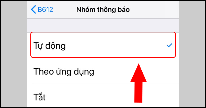 Lựa chọn nhóm thông báo theo ý thích